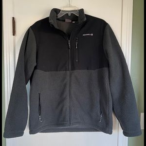 MERRELL SAGE GREEN / BLACK FULL ZIPPER
FLEECE OUTDOORS JACKET MENS SIZE XL